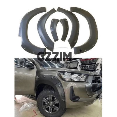 Plastik Hitam / Putih Car Fender Flare Untuk Toyota Hilux Revo 2021 Roda Fender Flare