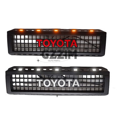 Toyota LC76 ABS Mesh Front Grille Dengan Light Bar Black Car Grille Front Middle Grille